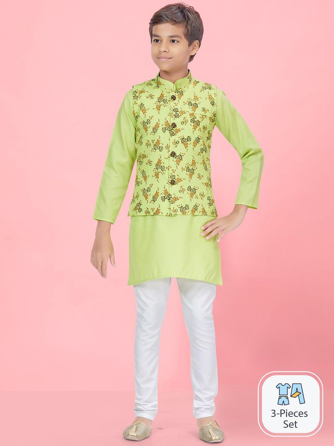 aarika boys mandarin collar pure cotton kurta with pyjamas