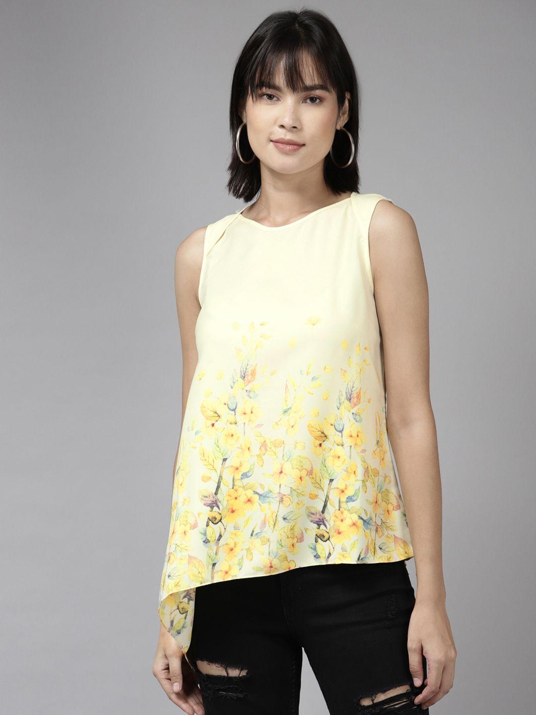 aarika cream-coloured floral print top