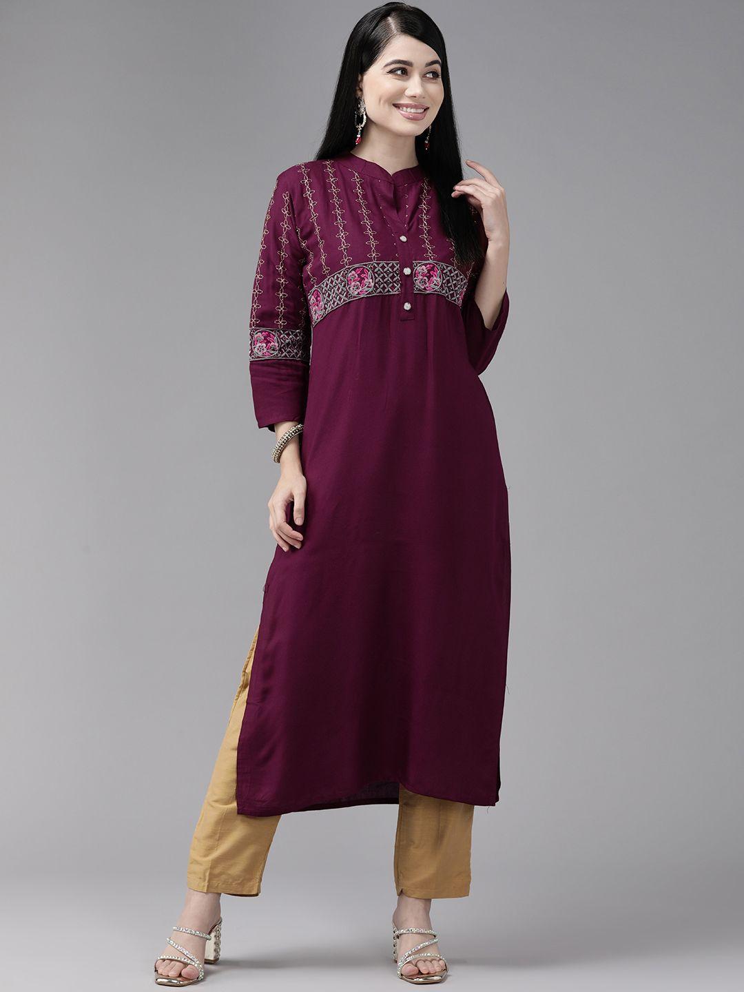 aarika floral embroidered beads & stones kurta