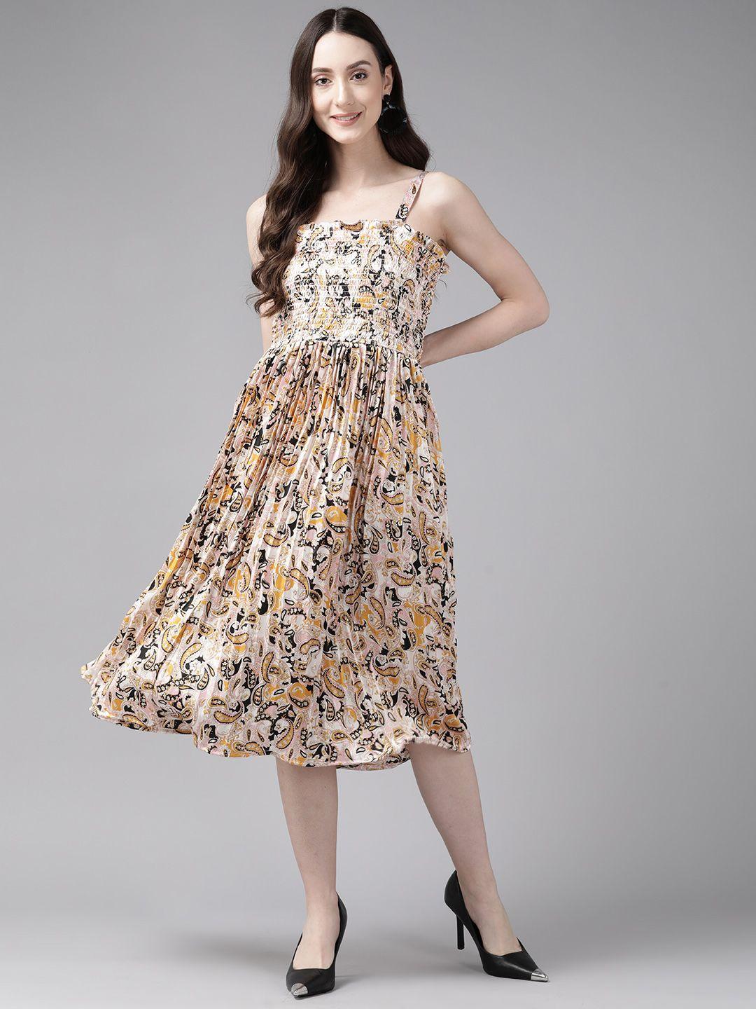 aarika floral georgette a-line midi dress