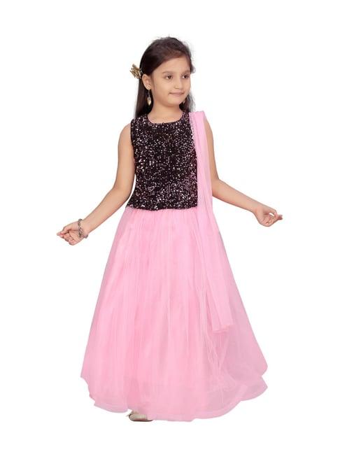 aarika kids black embellished lehenga choli & dupatta