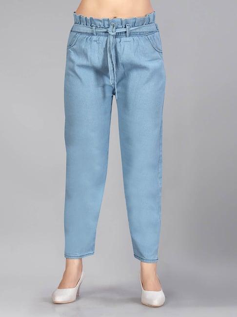 aarika kids blue solid trousers