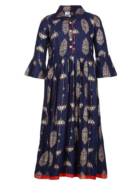 aarika kids navy printed kurta