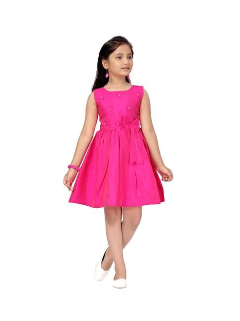 aarika kids pink applique dress