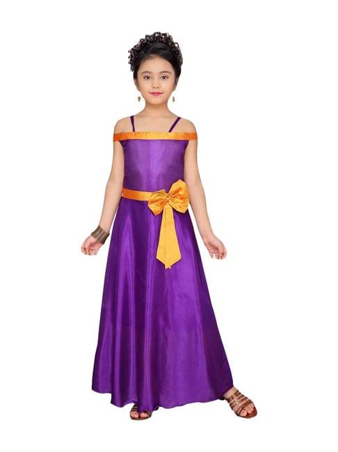 aarika kids purple regular fit gown