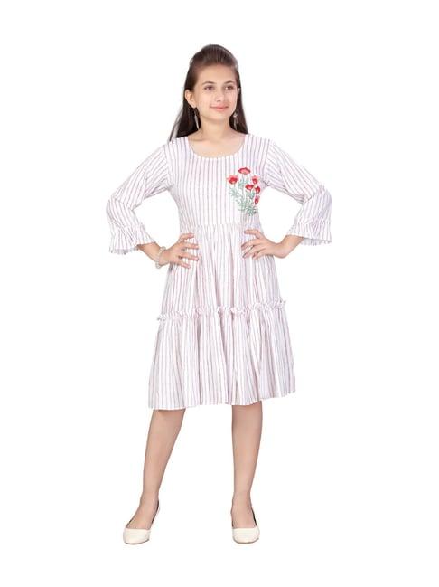 aarika kids red cotton striped dress