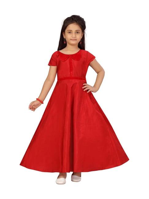 aarika kids red regular fit gown