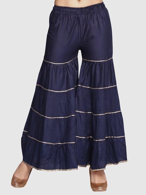 aarika navy cotton striped sharara