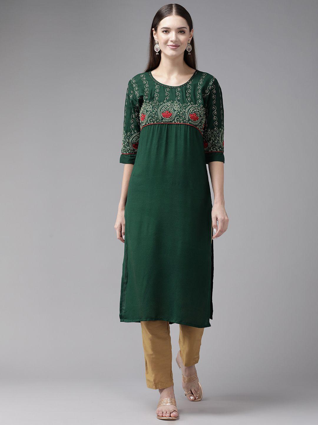 aarika paisley embroidered beads & stones kurta