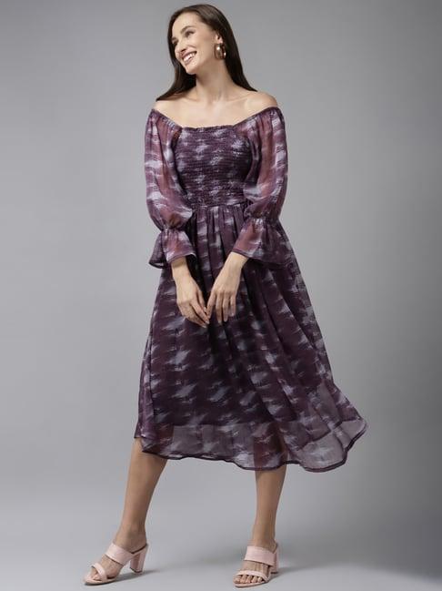 aarika purple a-line dress