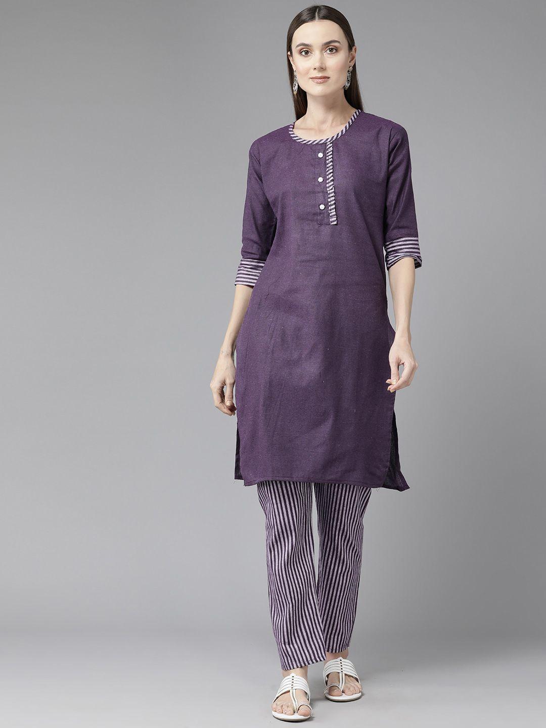 aarika regular pure cotton kurta with trousers