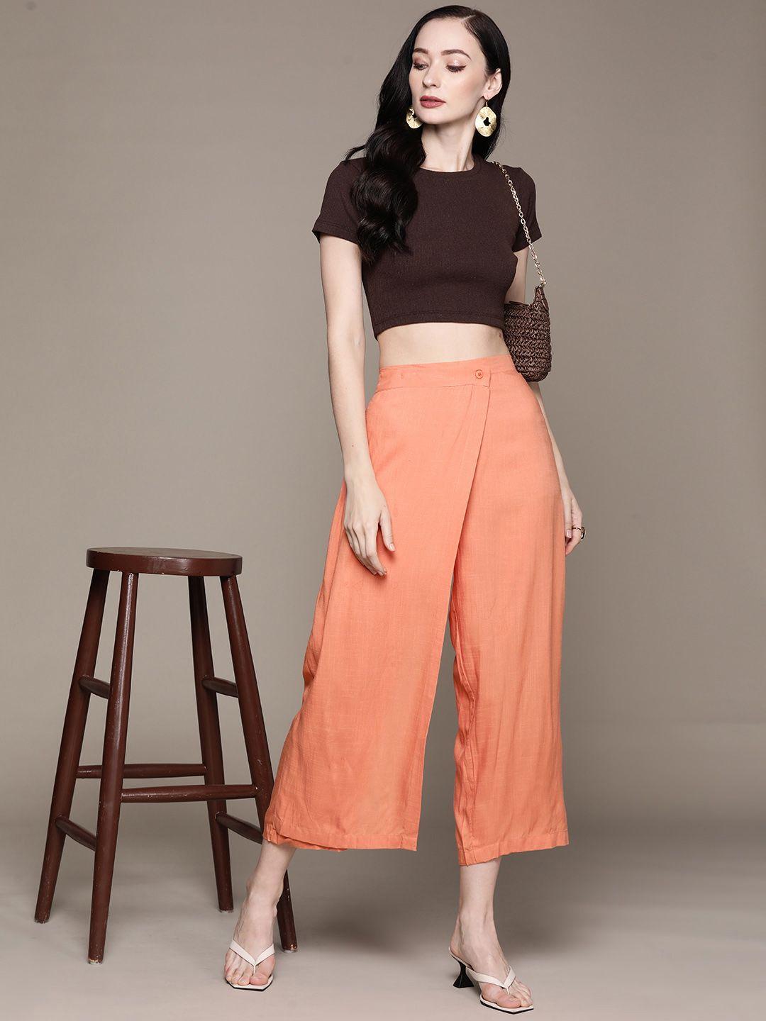 aarke ritu kumar women solid regular fit culottes trousers