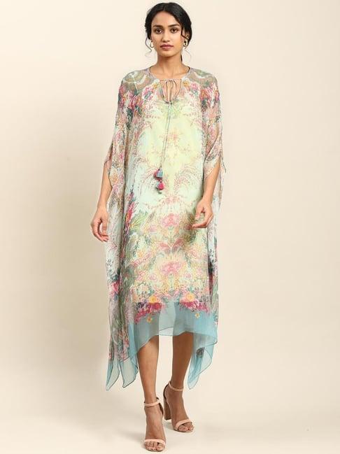 aarke ritu kumar blue printed kaftan