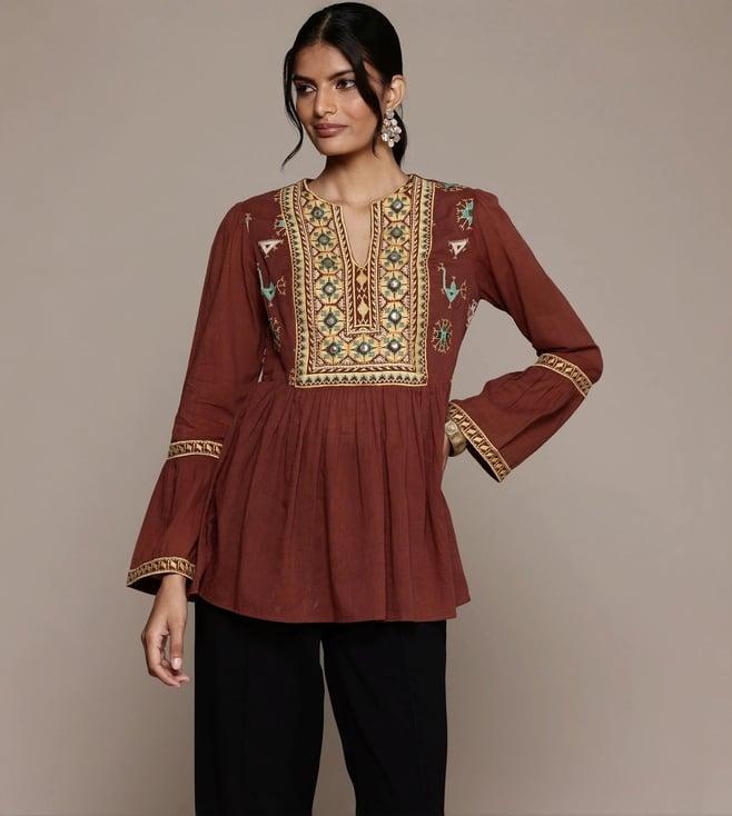 aarke ritu kumar brown indira tunic