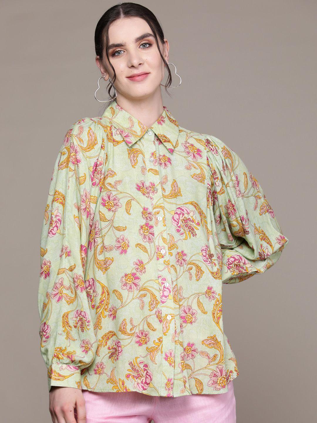 aarke ritu kumar comfort floral printed casual shirt