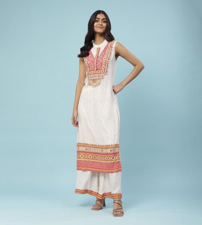 aarke ritu kumar ecru geometric print kurta with pant