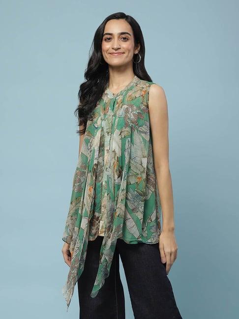 aarke ritu kumar green floral top