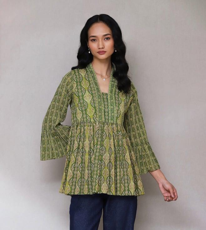 aarke ritu kumar green printed kurti