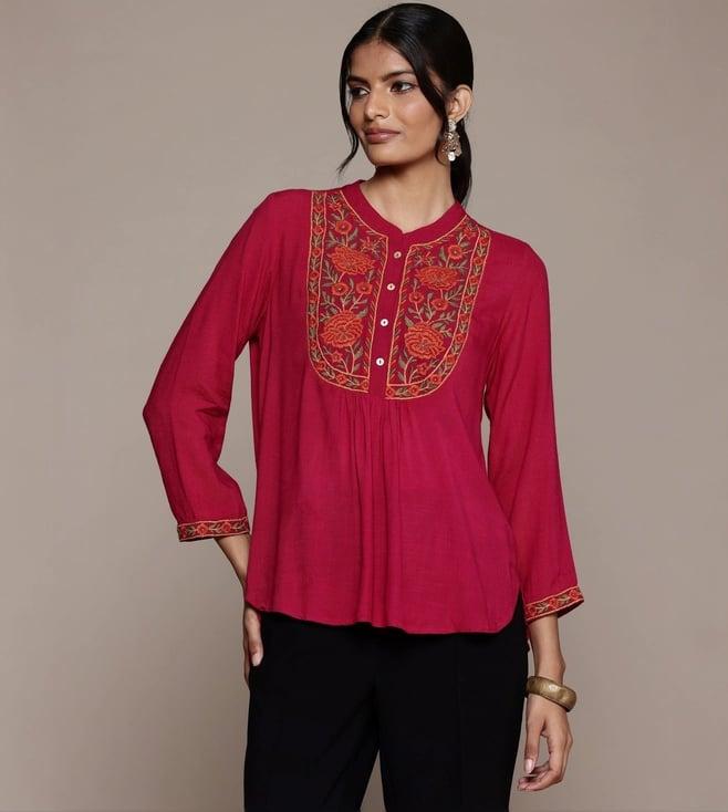 aarke ritu kumar magenta blossoms tunic