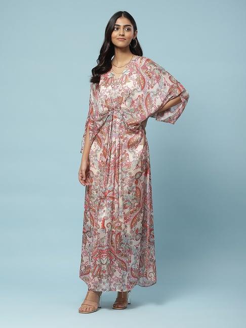 aarke ritu kumar multicolor printed kaftan with camisole