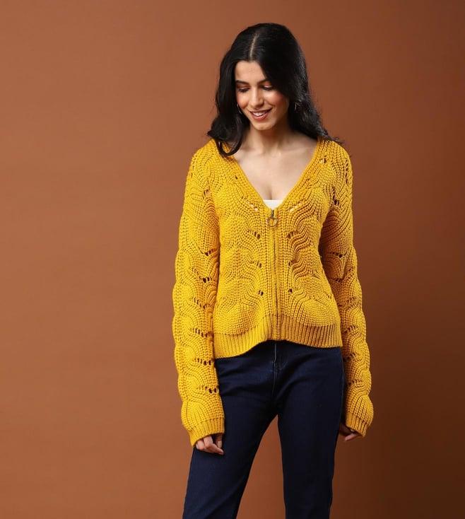 aarke ritu kumar mustard techno stitch sweater