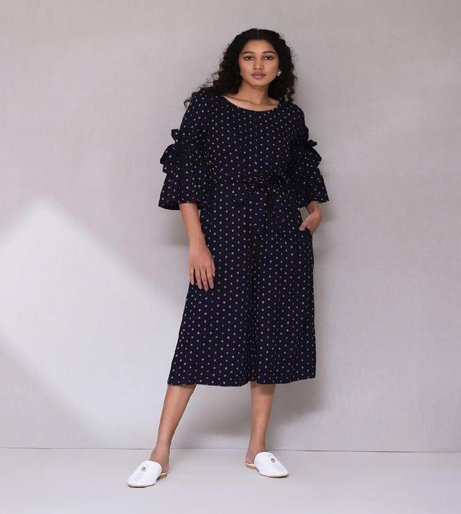 aarke ritu kumar navy dobby jumpsuit