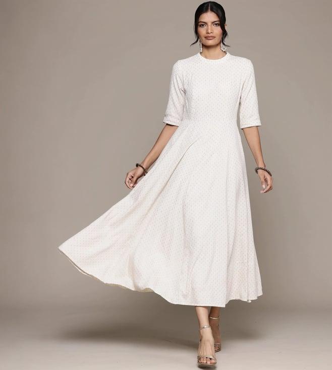 aarke ritu kumar off white molly solid long dress