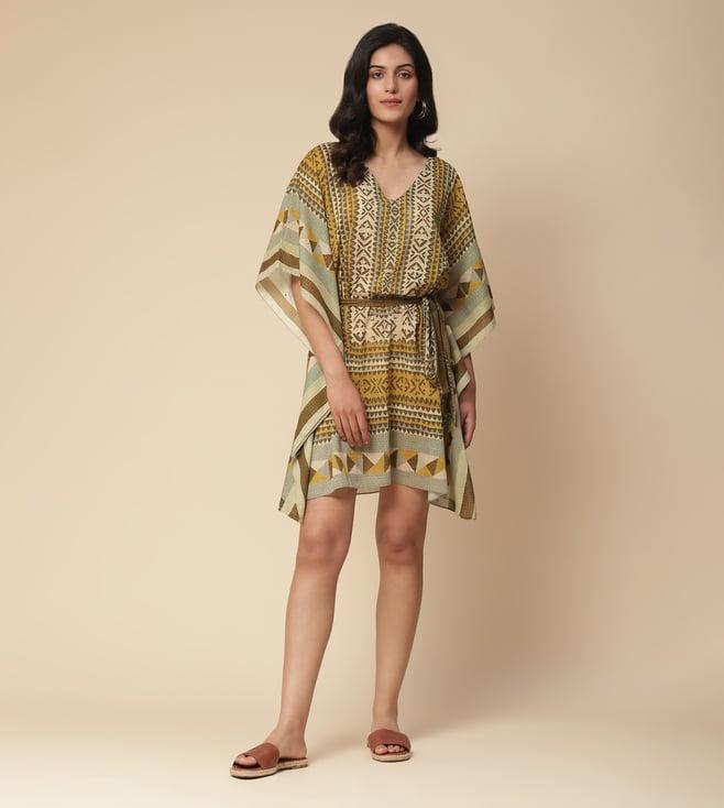 aarke ritu kumar olive bani printed kaftan