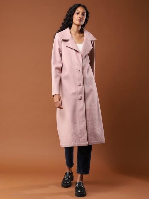 aarke ritu kumar pink embellished trench coat