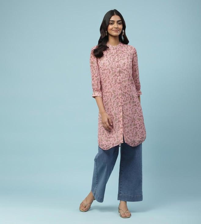 aarke ritu kumar pink floral print kurta