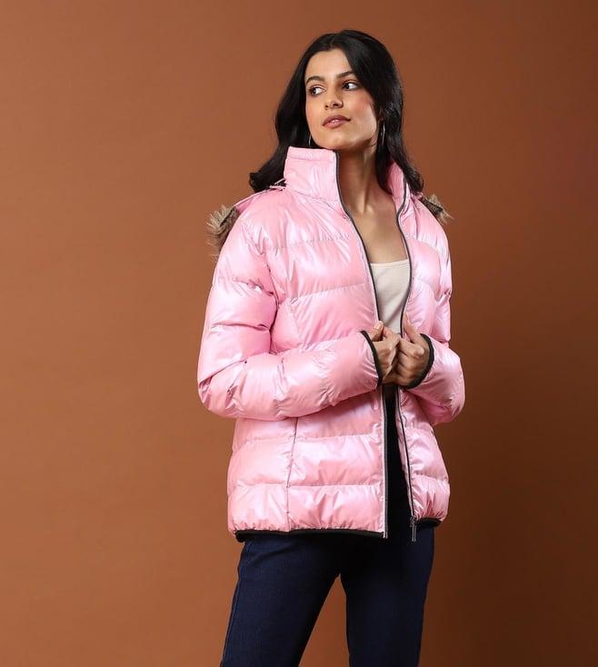 aarke ritu kumar pink hooded puffer jacket