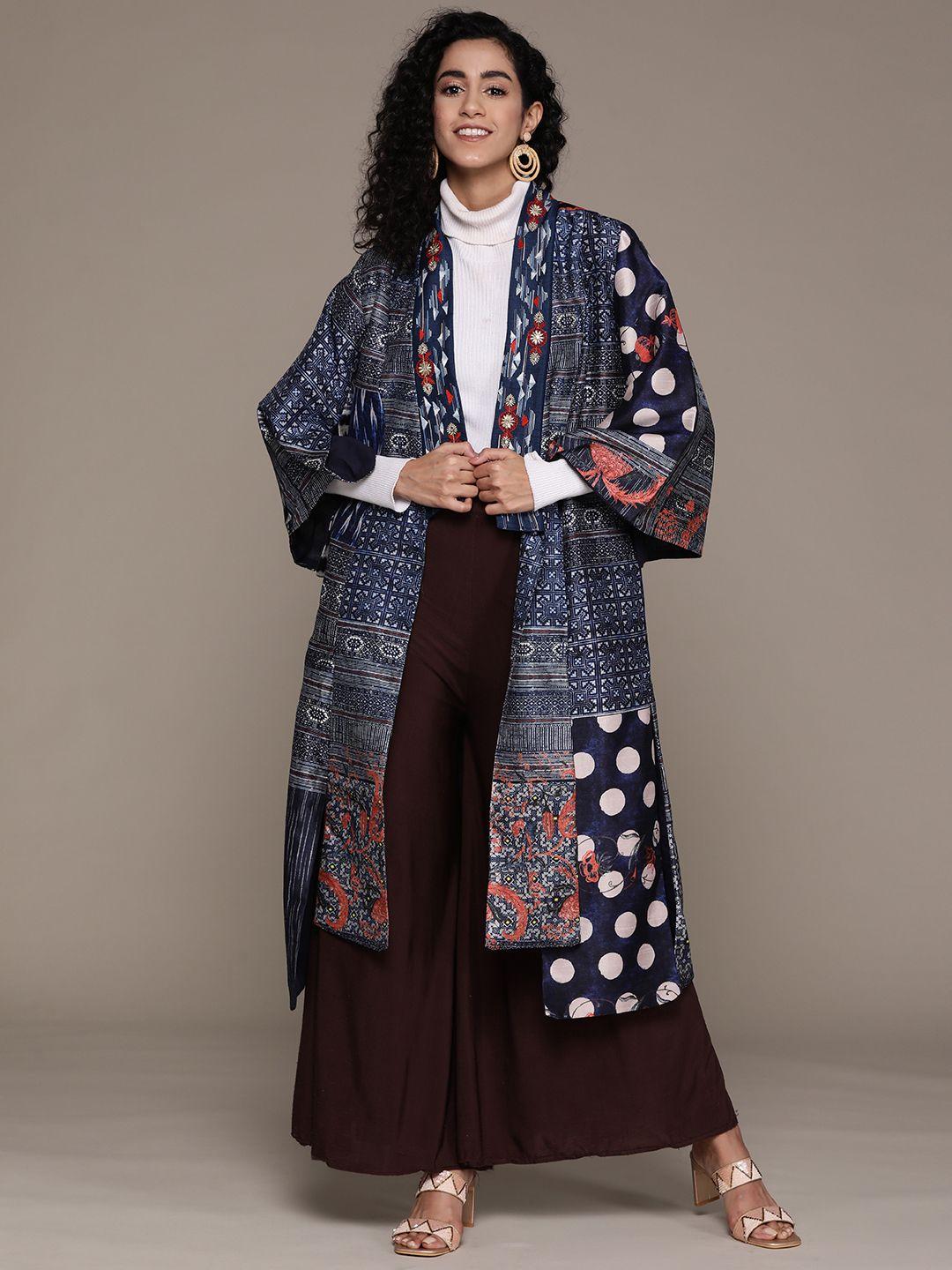 aarke ritu kumar printed longline tailored jacket