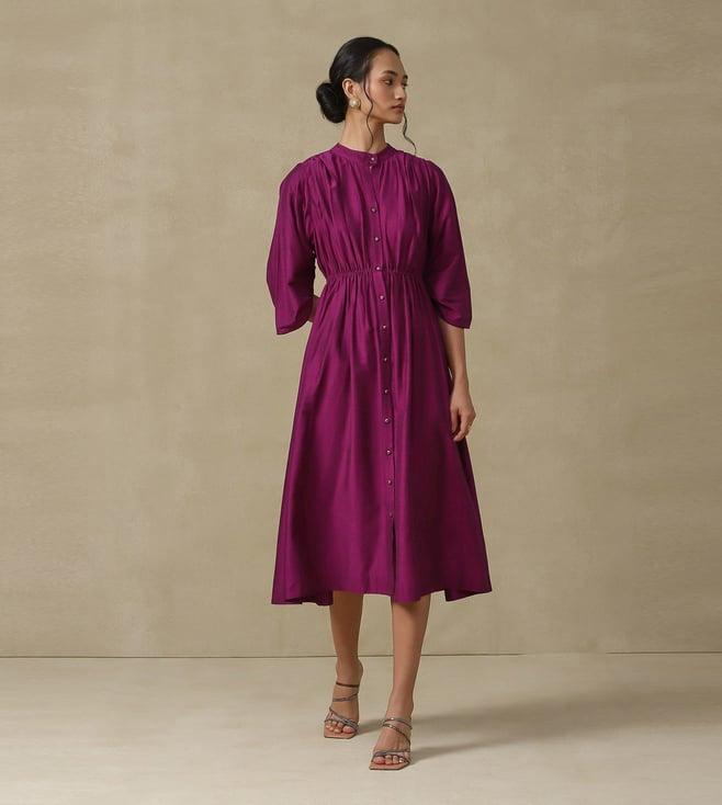 aarke ritu kumar purple solid dress