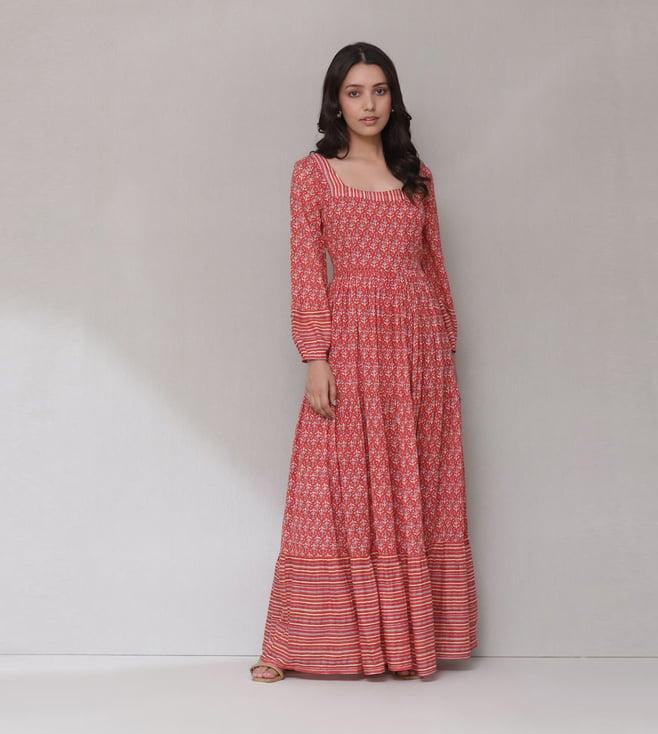 aarke ritu kumar red printed dress