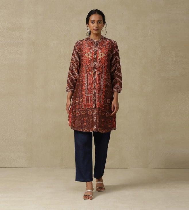 aarke ritu kumar rust printed kurta