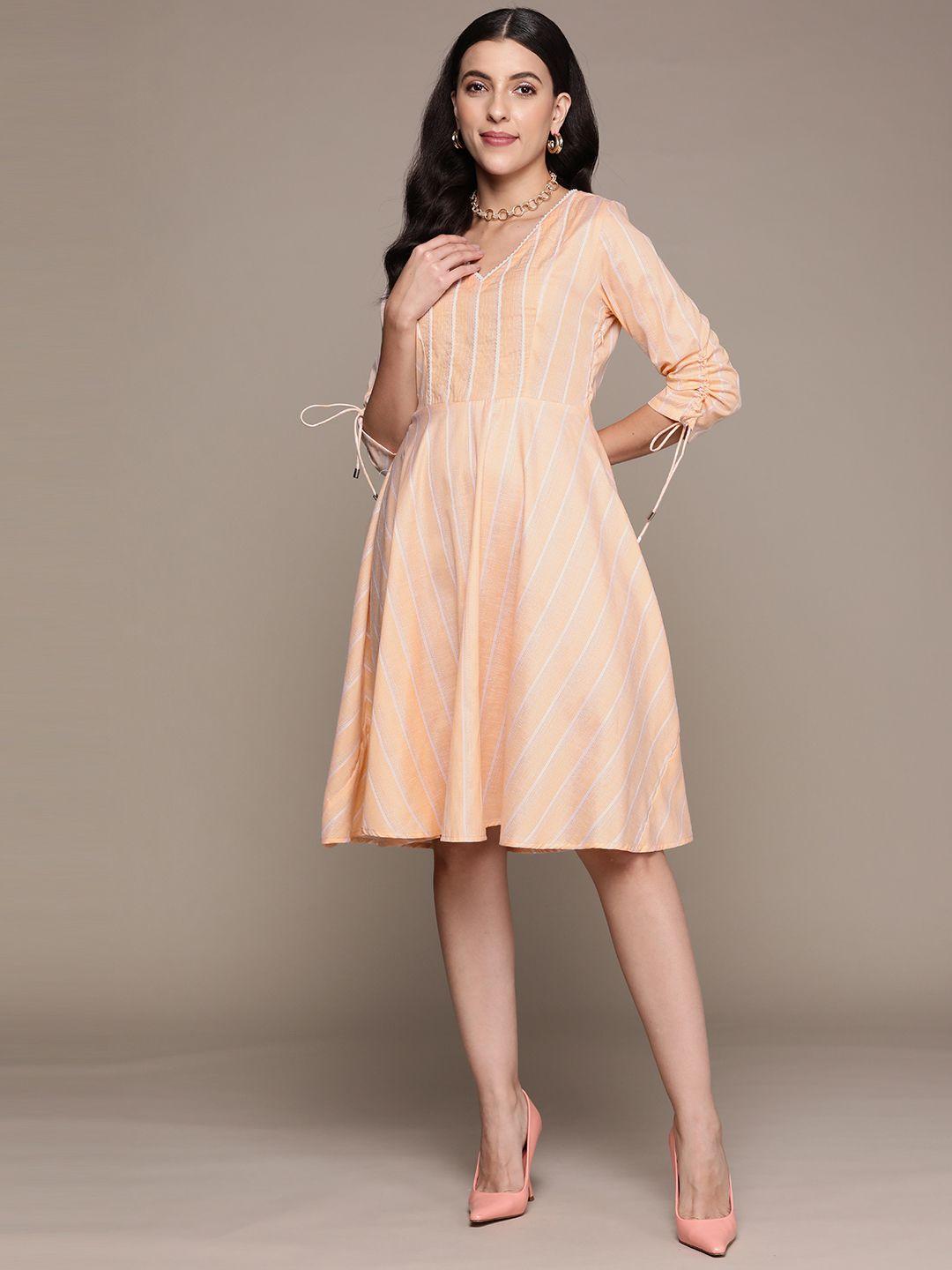 aarke ritu kumar striped a-line dress