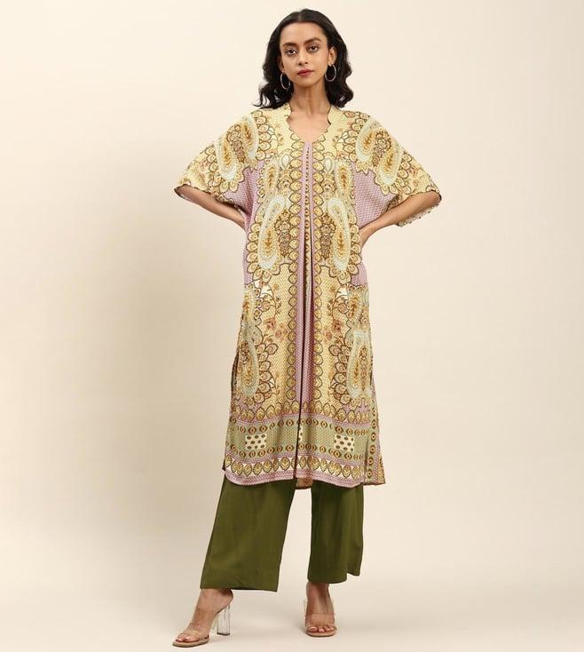 aarke ritu kumar v neck kaftan with pants