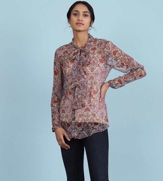 aarke ritu kumar violet printed shirt