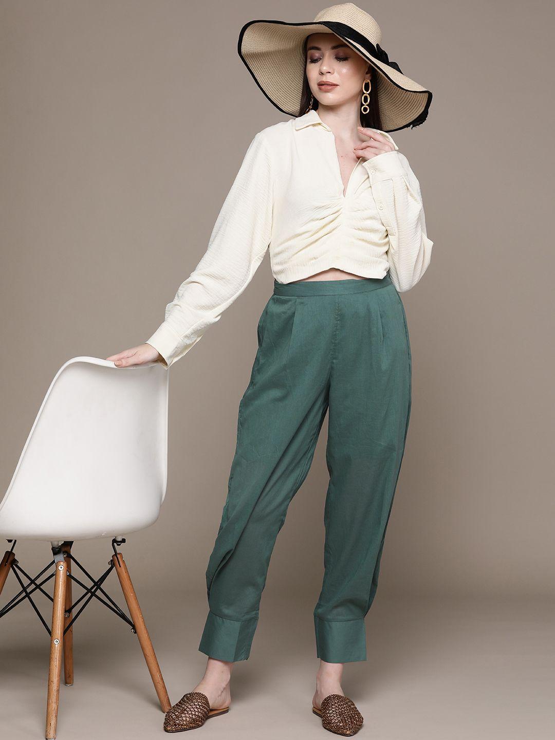 aarke ritu kumar women relaxed tapered fit trousers