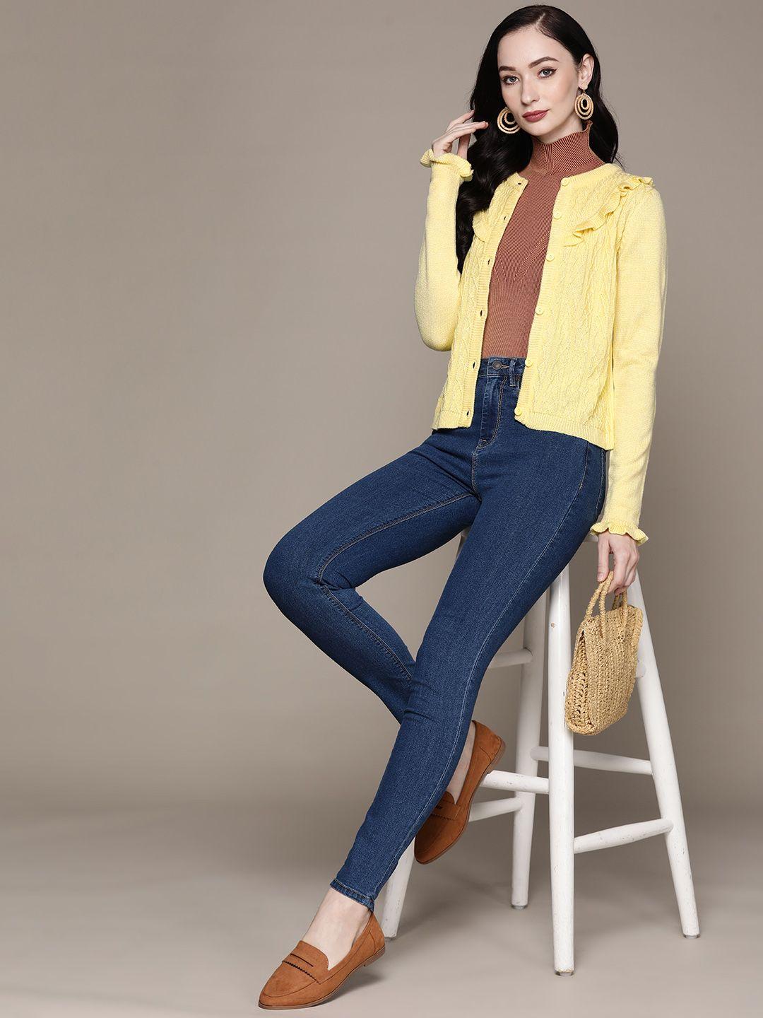 aarke ritu kumar women yellow cardigan