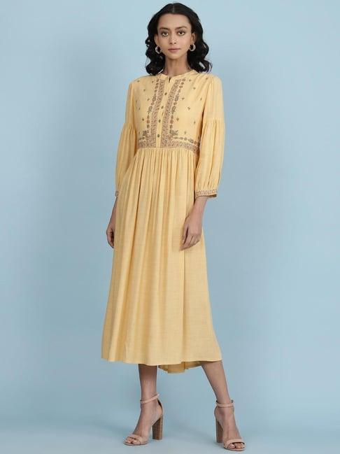 aarke ritu kumar yellow embroidered dress