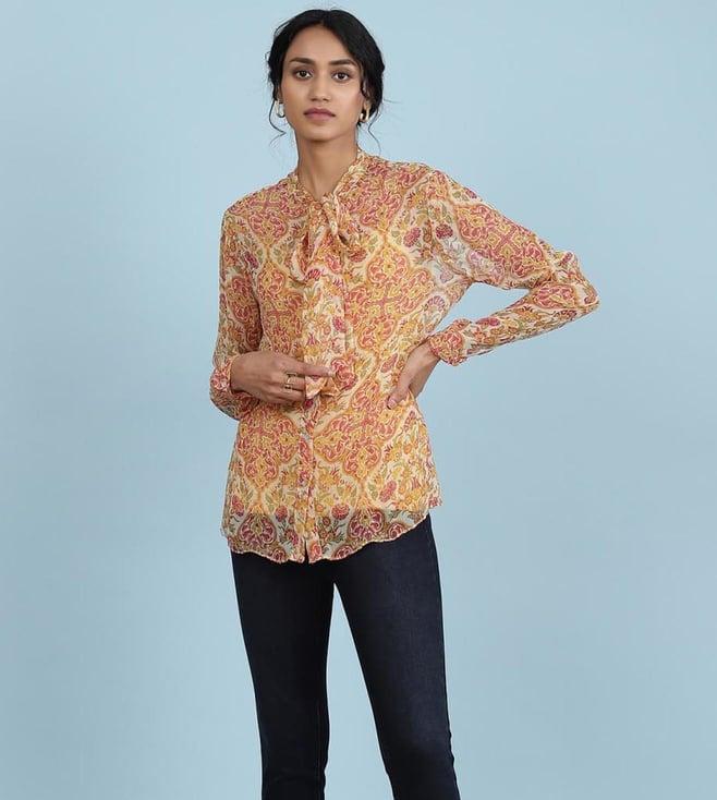 aarke ritu kumar yellow printed shirt