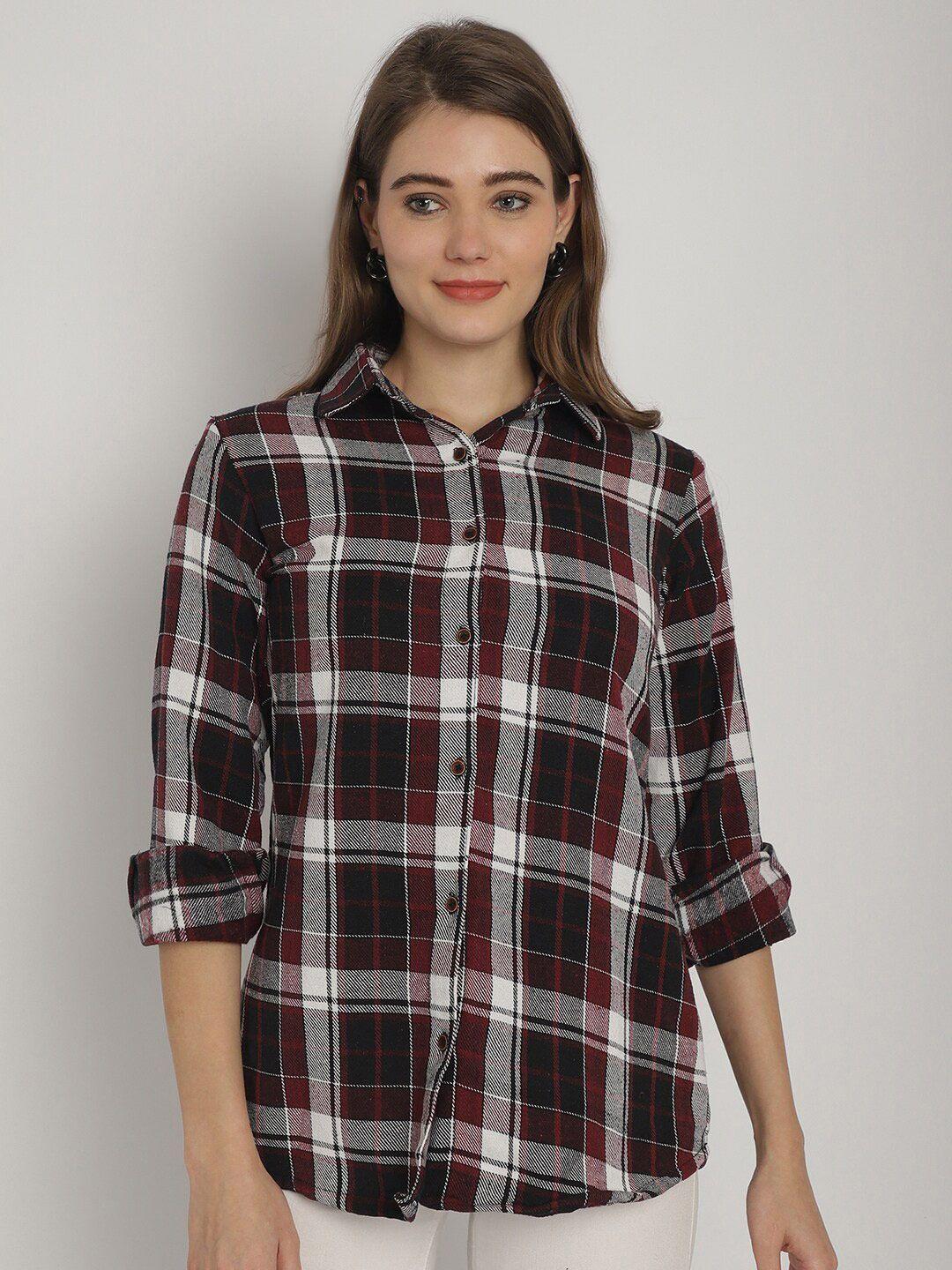 aarsha classic checked woollen casual shirt