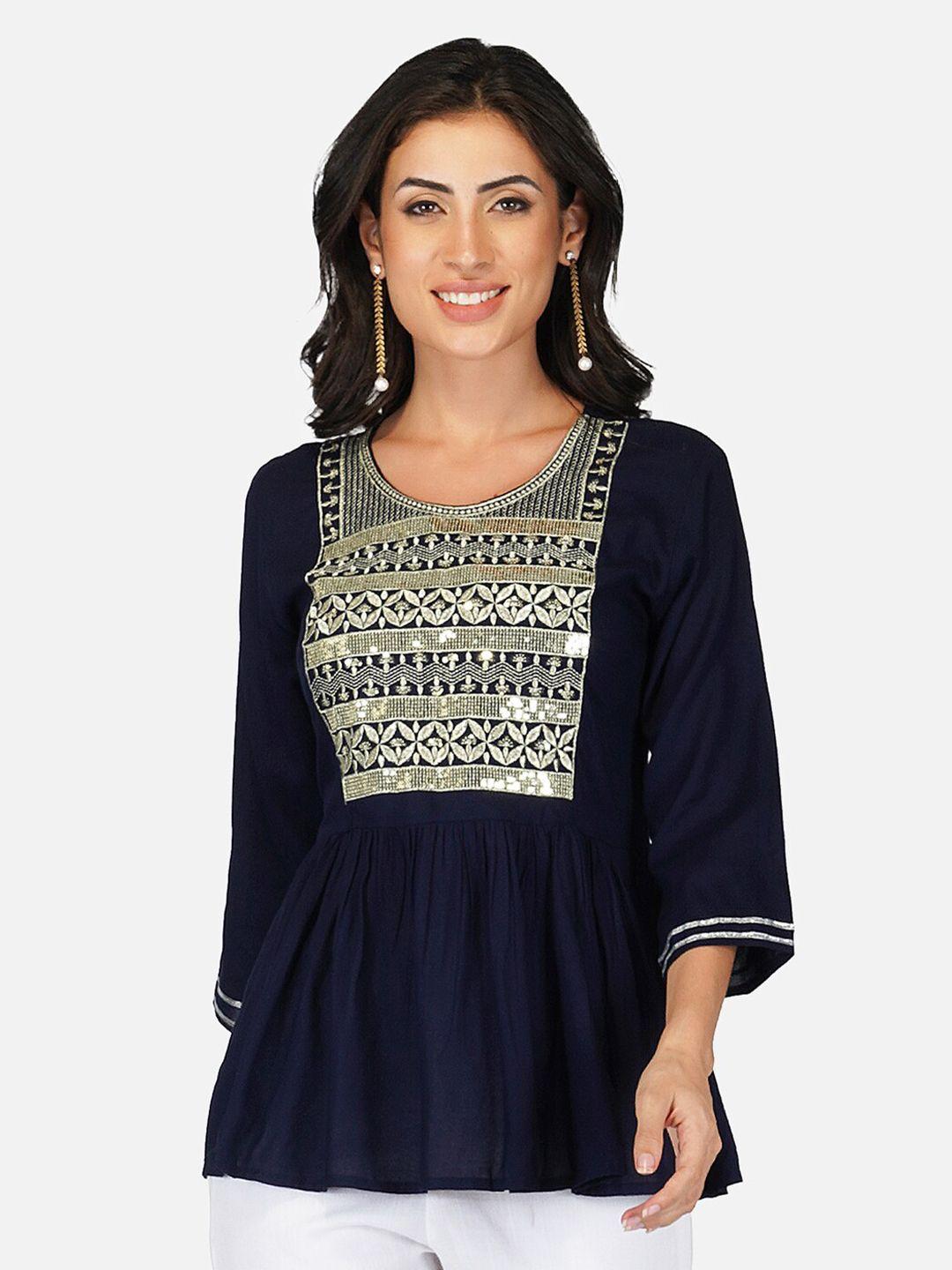 aarti fashion  embellished longline top