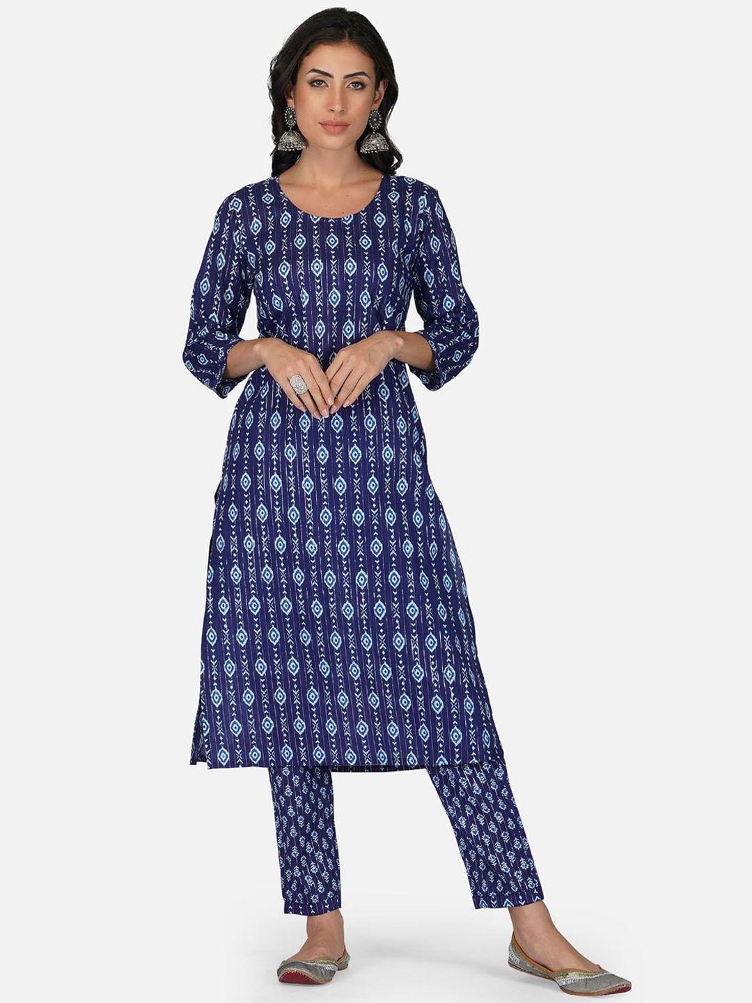 aarti fashion women ethnic motifs printed kurta with trousers