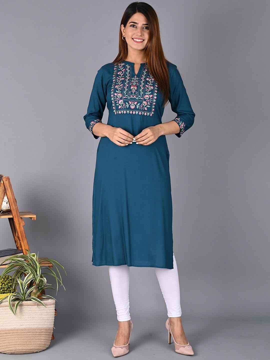 aaryahi band collar regular kurta & leggings