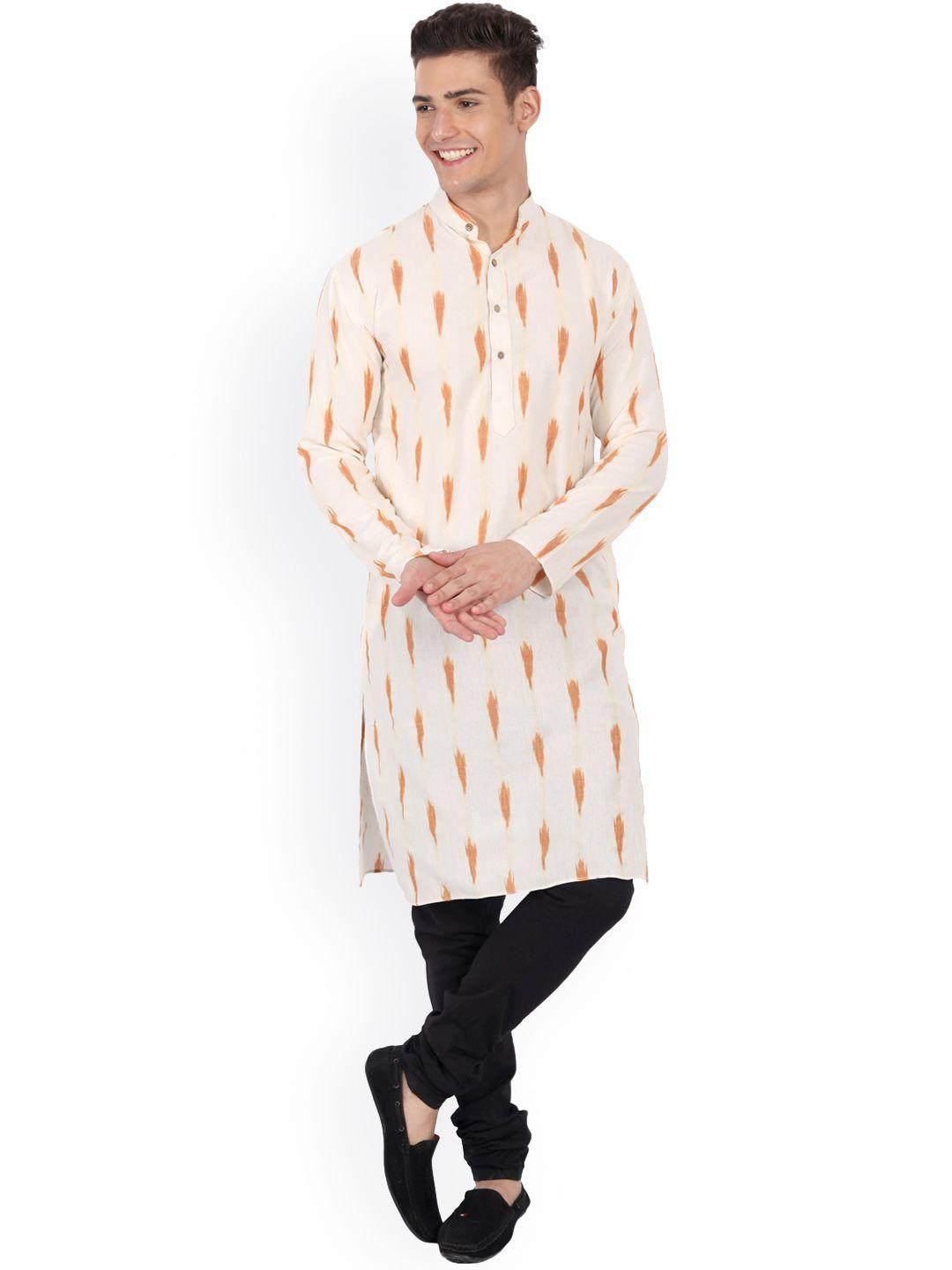 aashima wahal men white thread work indie prints kurta