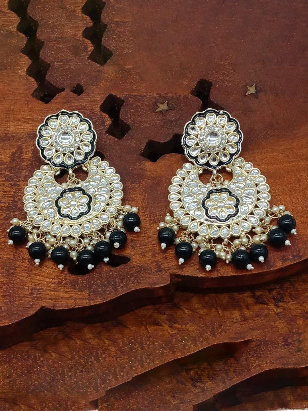aashish imitation gold-plated contemporary drop earrings