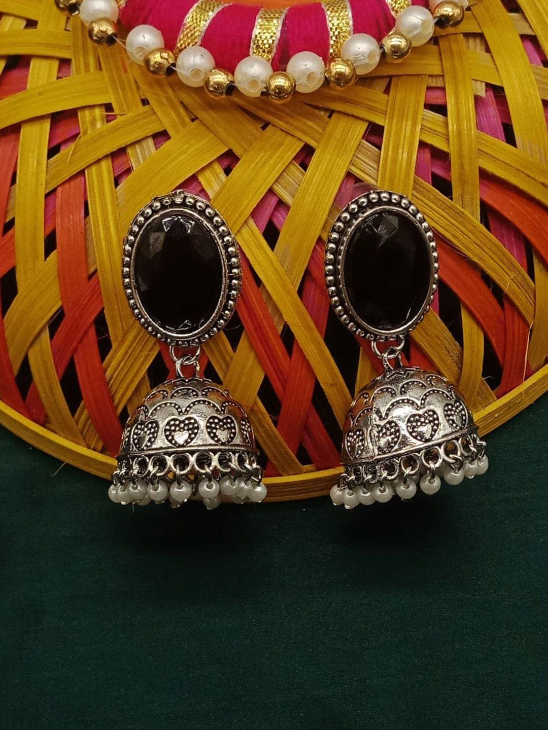 aashish imitation black contemporary jhumkas earrings