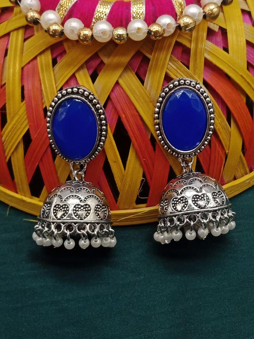 aashish imitation blue contemporary jhumkas earrings